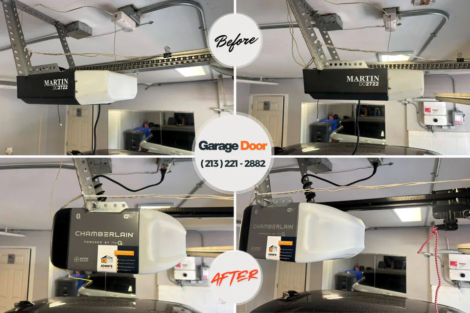 Before and after: garage door repair West Baraboo, WI